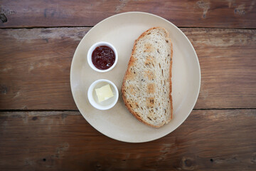 toast  with butter and jam