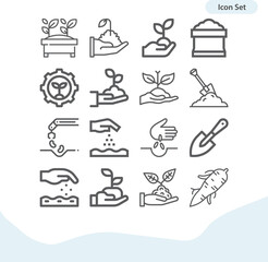 Simple set of nutrients related lineal icons.