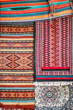 handwoven traditional Muslim colorful prayer rug