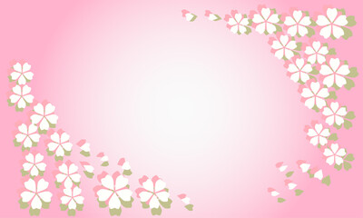 桜と散る桜の花びらの背景4