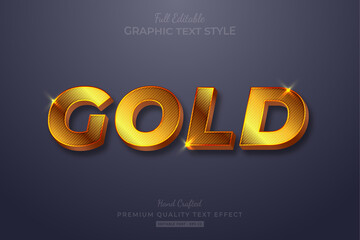 Gold Strip Glow Editable Text Effect Font Style