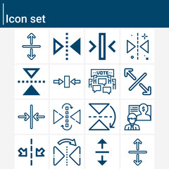 Simple set of deliberate related lineal icons.