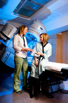 Cancer Patient Medical Radiation Therapy Treatment at Hospital