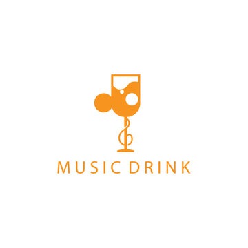 music drink logo design vector illustration