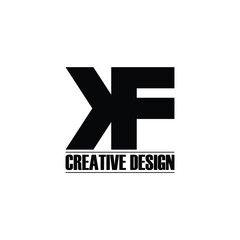 Obraz premium Letter KF simple logo design vector