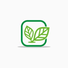 Green leaf icon vector design template