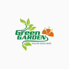 Green leaf logo design template for business company 