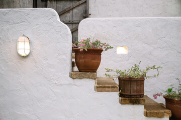 Details of a portion of the facade of Mediterranean inspired house