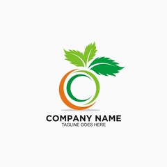 Green leaf logo design template for business company 