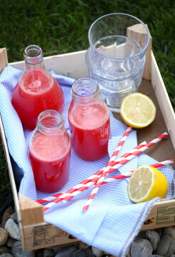 Fresh raspberry lemonade