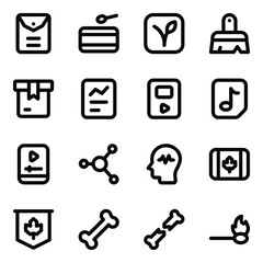 
Set of Official Documents Solid Icons
