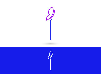 Letter I butterfly logo design. Vector combination of animals and letter