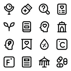 
Set of Solid Icons in Modern Designs
