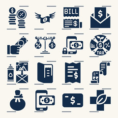 Simple set of impose related filled icons.