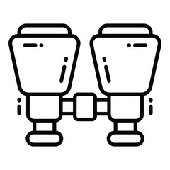 Binocular icon related Map location and navigation line icon. Traffic and travel vector icon