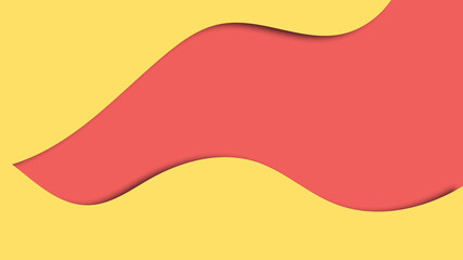 Abstract Modern Background with Wave Papercut Style and Pink Yellow Pastel Colos