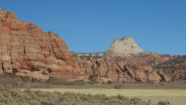Views of the Zion wilderness driving on the Kolob Terrace road looking at Northgate Peak.