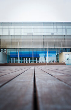 Modern building with wood