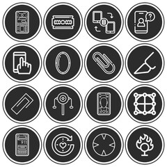 Fototapeta premium 16 pack of rotary lineal web icons set