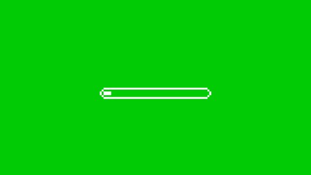 Loading bar animation on green screen background. Animated green screen background