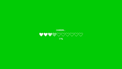 Loading animation with bar heart icon on green screen background. Animated green screen background - Powered by Adobe