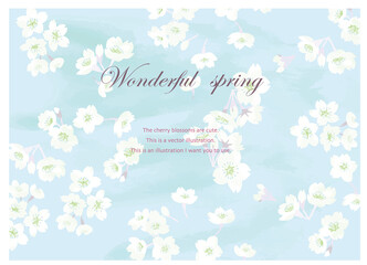 桜模様の背景イラスト