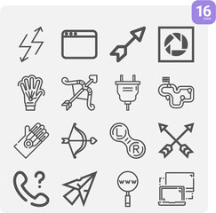 Simple set of link related lineal icons.