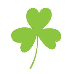 St. Patricks Day. Shamrock vector clipart. Irish symbol. Green logo element isolated on white background.