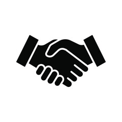 Shake hand glyph icon. Simple solid style for web and app. Handshake, hands, partnership, business concept. Vector illustration isolated on white background. EPS 10