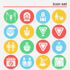 16 pack of generate  filled web icons set