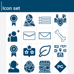 Simple set of guidelines related filled icons.