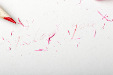 Erased ""I love you"" text on paper