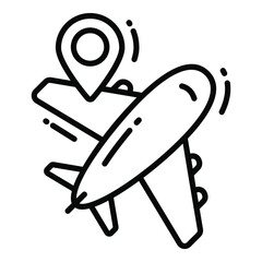 Air Traveling icon related Map location and navigation line icon. Traffic and travel vector icon.