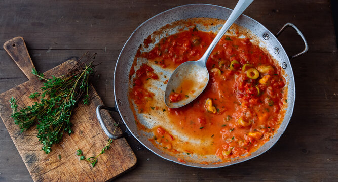 Fish dish being served