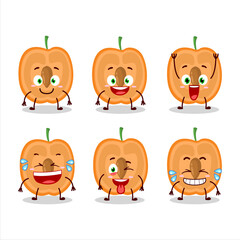 Cartoon character of slice of apricot with smile expression