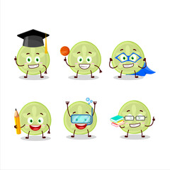 School student of slice of bilimbi cartoon character with various expressions
