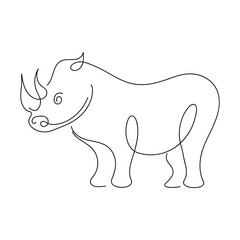 Rhino Line Art vector illustration, Abstract Line Minimalist Wall Art