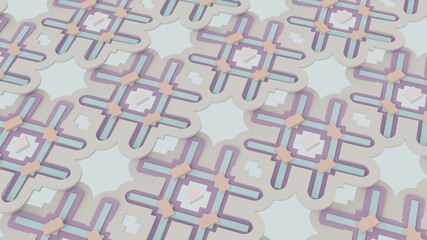 3d Seamless Abstract Geometric Pattern in Pale Grey Pastels with Muted Minimal Color Palette