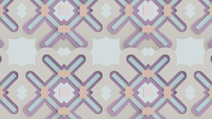 3d Seamless Abstract Geometric Pattern in Pale Grey Pastels with Muted Minimal Color Palette