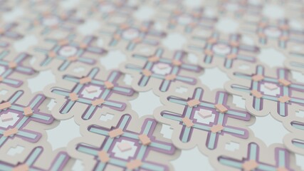 3d Seamless Abstract Geometric Pattern in Pale Grey Pastels with Muted Minimal Color Palette