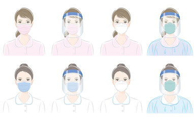 看護師のベクターイラスト. ウイルスの感染対策. 医療従事者.