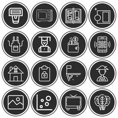 16 pack of modern  lineal web icons set