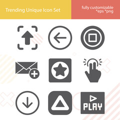 Simple set of continue related filled icons.