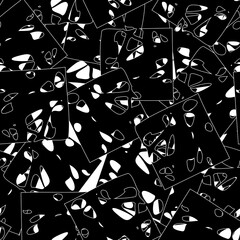 Obraz premium Seamless monochrome pattern of abstract elements