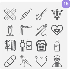Simple set of provoke related lineal icons.