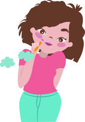 Girl drawing clouds in the air