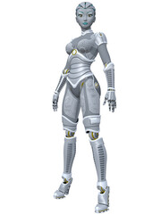 3d render of a sexy toon robot