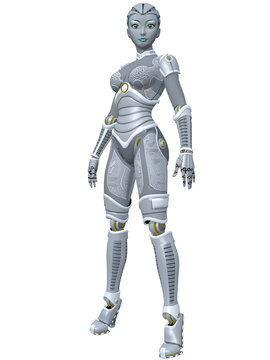 3d render of a sexy toon robot