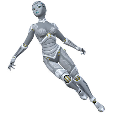3d render of a sexy toon robot