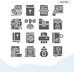Simple set of isaiah related filled icons.